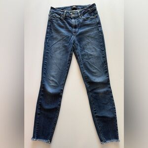 PAIGE Hoxton Ankle Tarin Wash Jeans Womens 28 High Rise Skinny Raw Hem Stretch